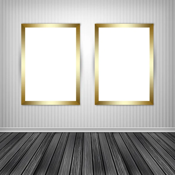 Dos marcos vacíos en una pared — Foto de Stock