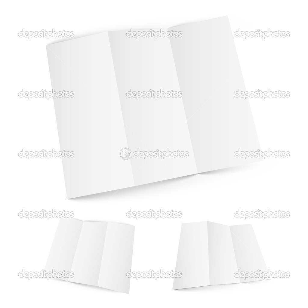 Blank white zigzag folded paper.