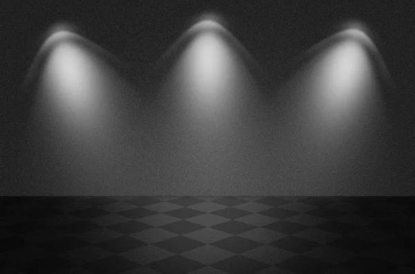 Черная текстура сцены или фона с прожектором — стоковое фото