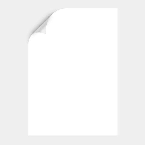 White Curved Corner paper — Stock Photo, Image