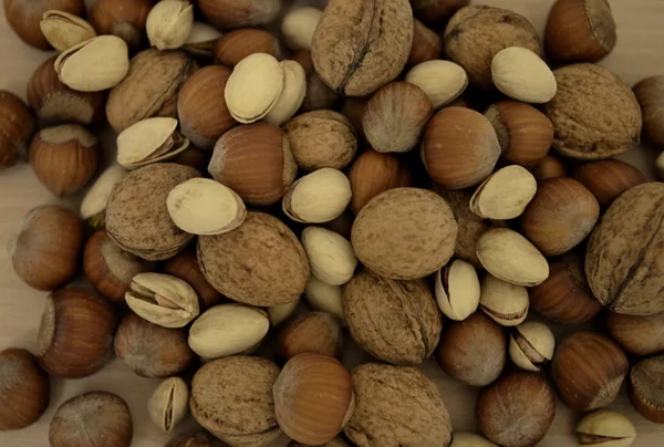 Nuts mixed for backgrounds or textures. — Stock Photo, Image