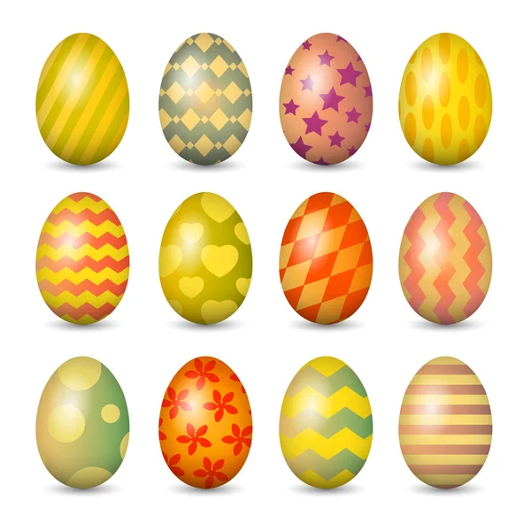 Easter eggs set. Colorful vector illustration. EPS 10 — Stock Vector