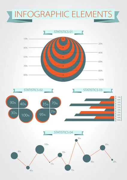 Infographics. Modern statistic infographics elements set. Vector — Stock Vector