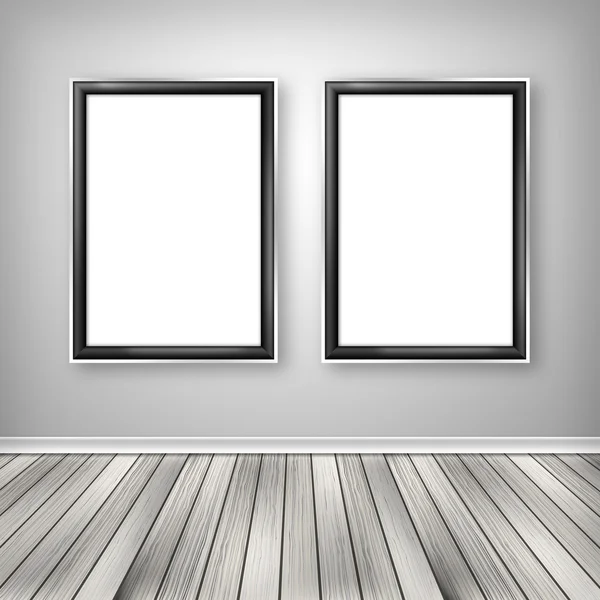 Två tomma ramar på en vägg — Stockfoto
