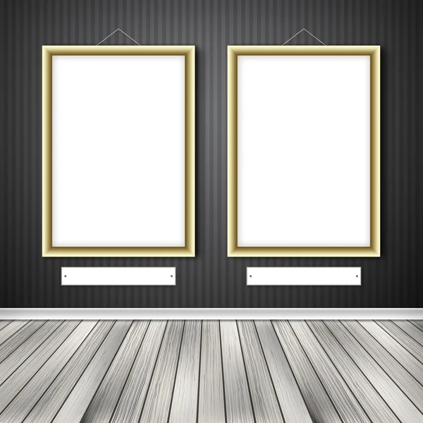 Zwei leere Rahmen an einer Wand — Stockfoto