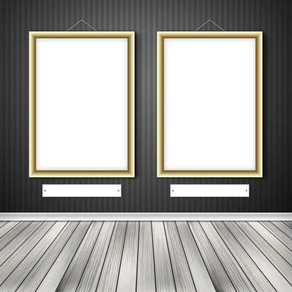 Two empty frames on a wall — Stock Photo, Image