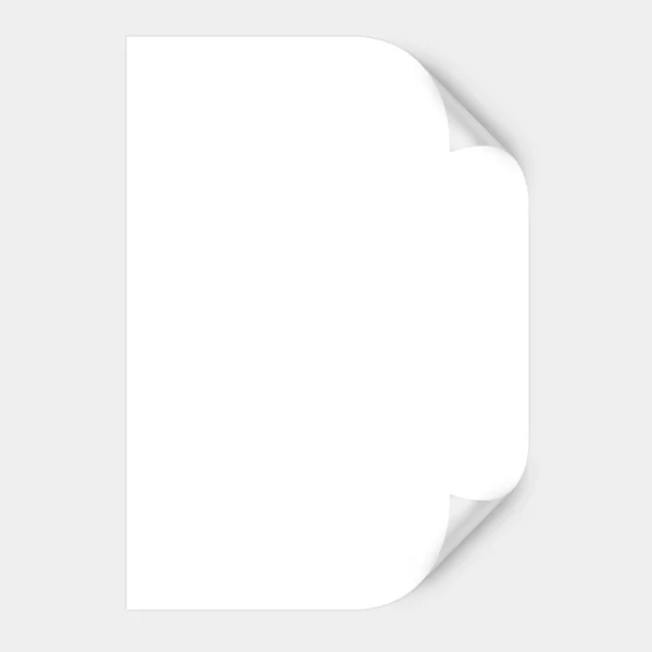 White Curved Corner paper. High resolution color illustration. — Stock Photo, Image