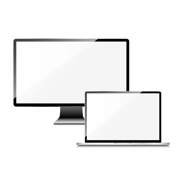 Blank screens set, isolated on white background — Stock Vector