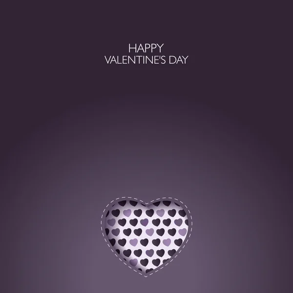 Biglietto d'amore Buon San Valentino concetto. Forma di cuore con ombra . — Vettoriale Stock