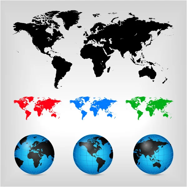 Mapa del mundo. Globo . — Archivo Imágenes Vectoriales