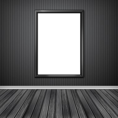 boş dikey reklam billboard. duvarda boş çerçeve.