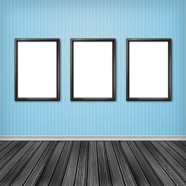 Blank vertical advertising billboard. Empty frame on wall. — Stock Photo, Image