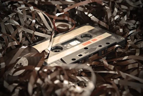 Cassette en tape achtergrond — Stockfoto