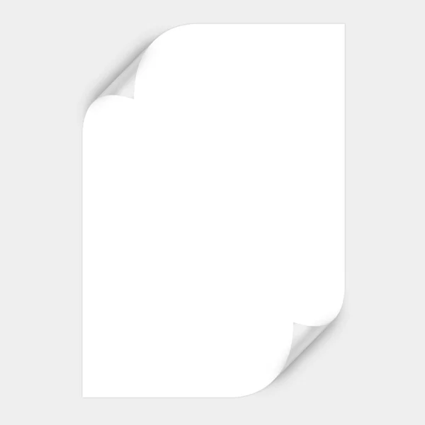 White Curved Corner paper — Stock Photo, Image