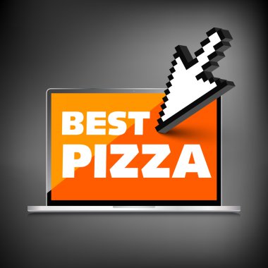 Yüksek kaliteli dizüstü ekran en iyi Pizza etiketle. Özel