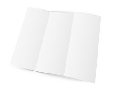 Boş beyaz zikzak katlanmış kağıt.