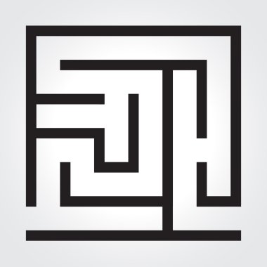 siyah bir labirent. vektör çizim. iş kavramı. EPS 10