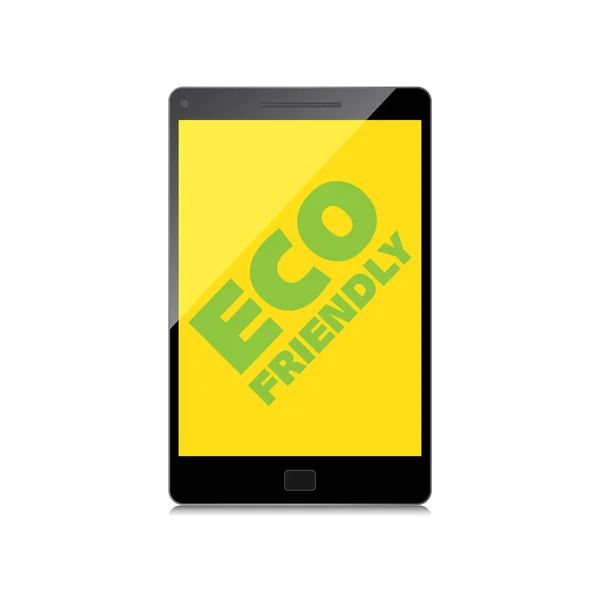 Eco friendly word on High-quality smartphone screen. Think Green — Stock Vector