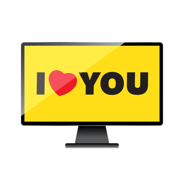 I love you valentine web, modern concept. High-quality computer — Stock Vector