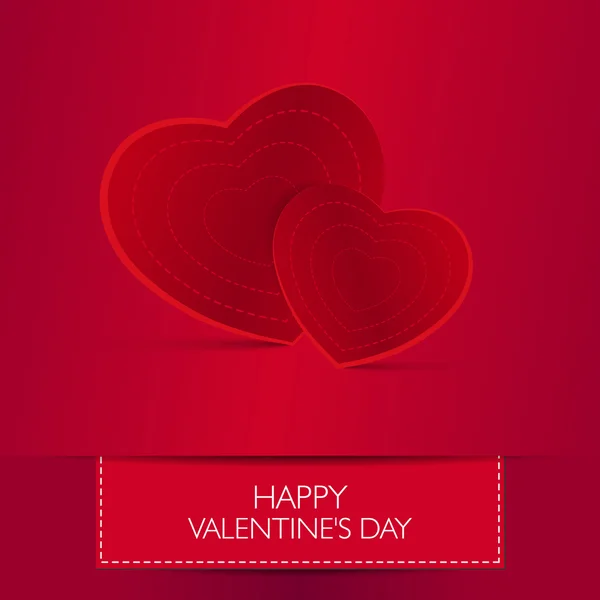 Tarjeta de amor Feliz día de San Valentín concepto. Forma de corazón con sombra . — Vector de stock