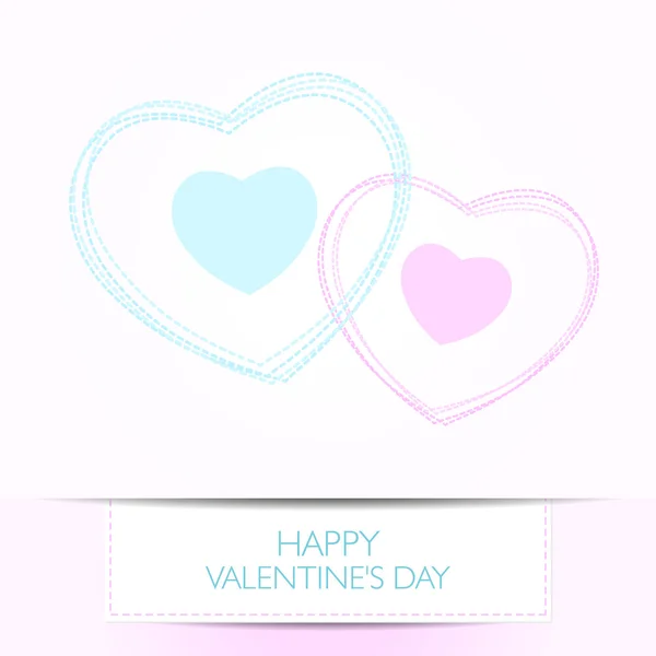 Tarjeta de amor Feliz día de San Valentín concepto. Forma de corazón con sombra . — Vector de stock