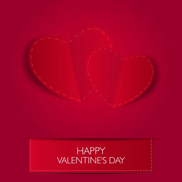 Tarjeta de amor Feliz día de San Valentín concepto. Forma de corazón con sombra . — Archivo Imágenes Vectoriales