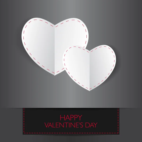 Cartão de amor Conceito Feliz Dia dos Namorados. Forma do coração com sombra . — Vetor de Stock