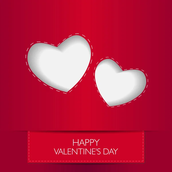 Love card happy valentines day concept. Herzform mit Schatten. — Stockvektor