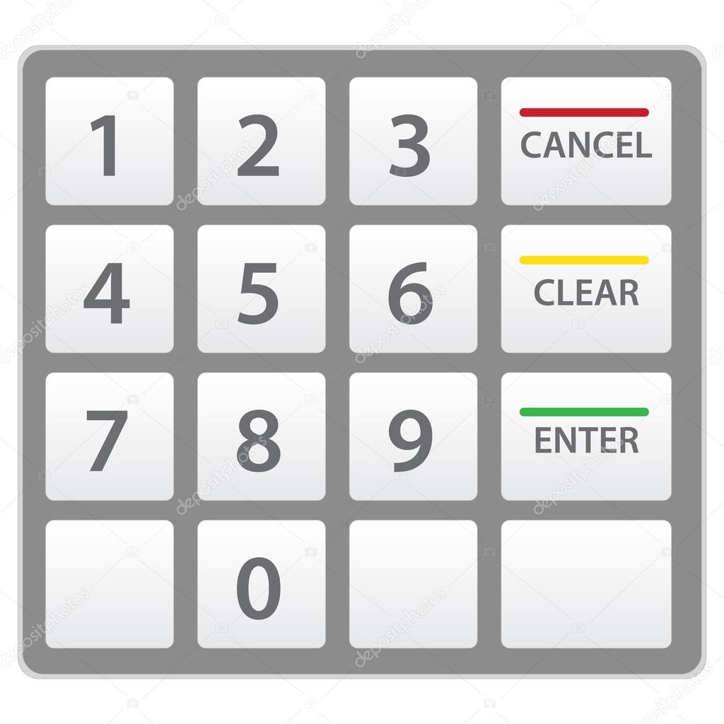 Atm keypad isolated on white. Vector version. — Stock Vector © thepixel ...