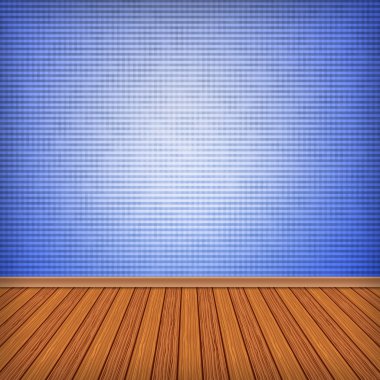 Mavi boş oda, duvar kağıdı ile iç. yüksek çözünürlüklü textur