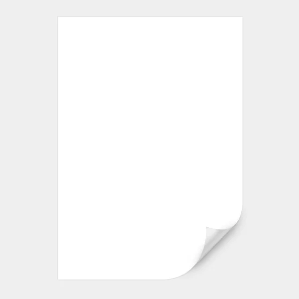 White Curved Corner paper — Stock Photo, Image