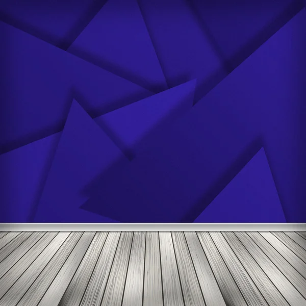 Azul marinho, roxo Quarto vazio, interior com papel de parede. Alta reso — Fotografia de Stock