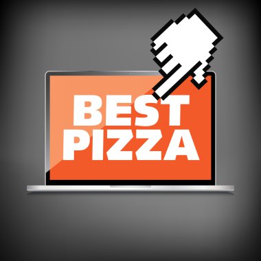 Yüksek kaliteli dizüstü ekran en iyi Pizza etiketle. Özel