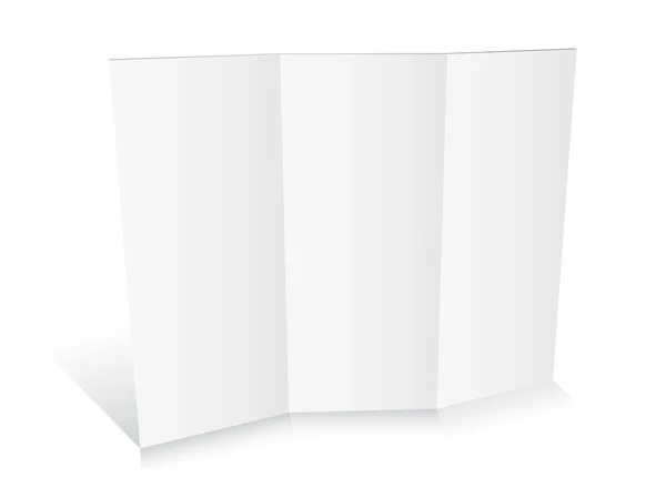 Papel plegado blanco en zigzag en blanco . — Archivo Imágenes Vectoriales