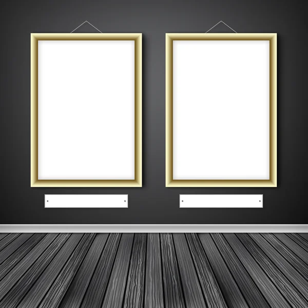 Dos marcos vacíos en una pared — Foto de Stock