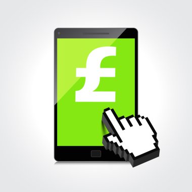 yüksek kaliteli smartphone perde ile pound sembol. Ekonomi co