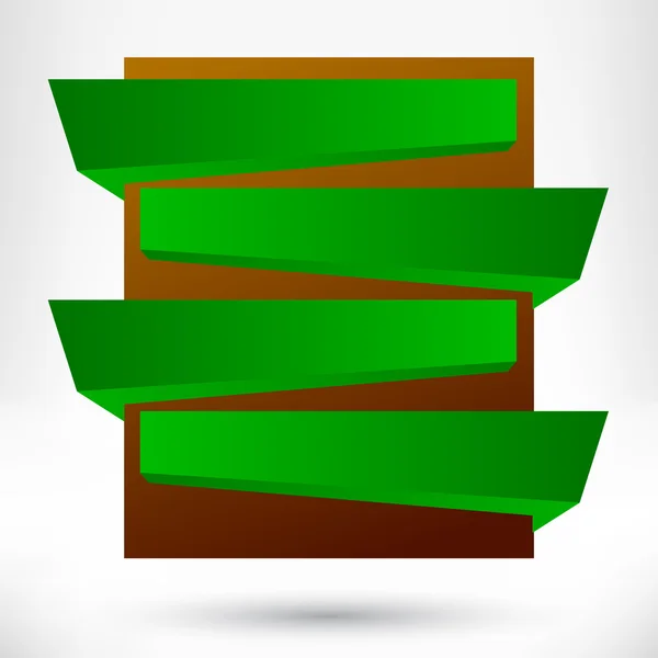 Elemento de diseño de origami vacío en blanco. Fondo de la bandera — Vector de stock