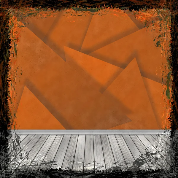 Fond grunge orange. Texture vintage abstraite avec cadre un — Photo