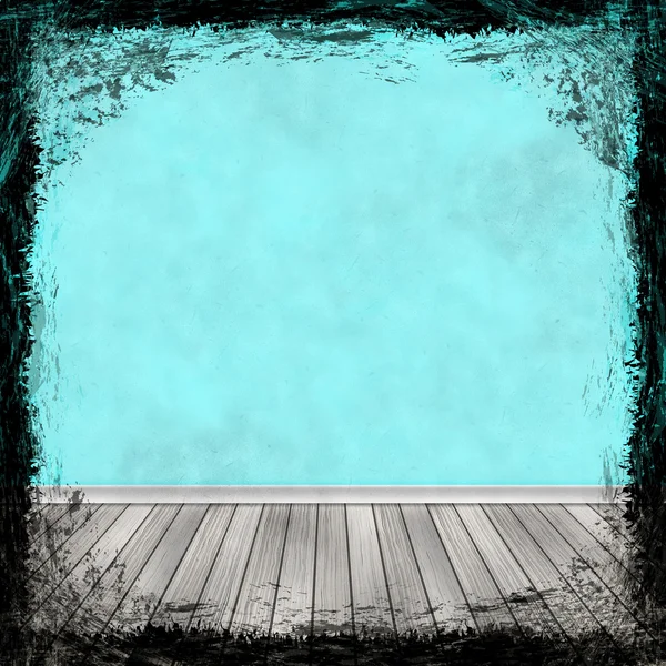 Blue grunge background. Abstract vintage texture with frame and — Stock Photo, Image