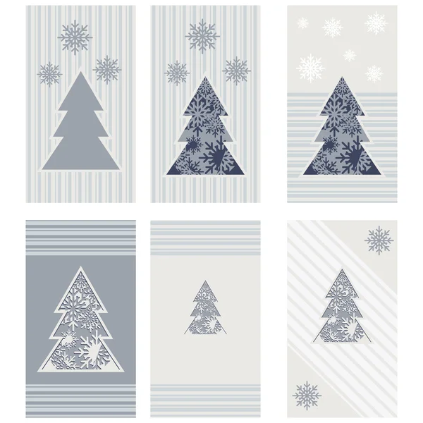 Set Christmas tree snowflakes — Stock Vector
