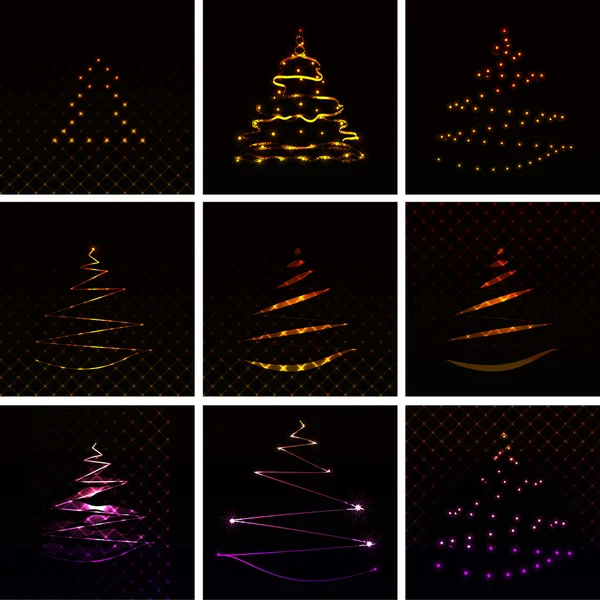 Luminous Christmas Set — Stock Vector