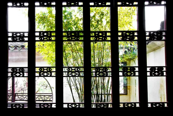 ???????中国江南园林窗口 图库图片
