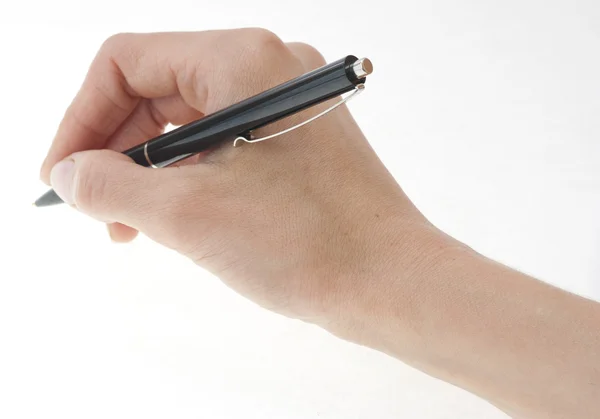 Arm with pen — Stock Photo, Image