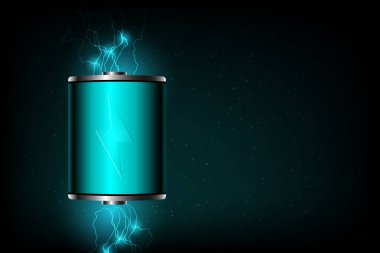 Battery power on dark background