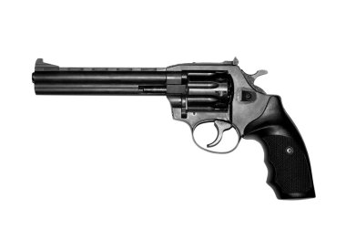 revolver beyaz üzerine izole.