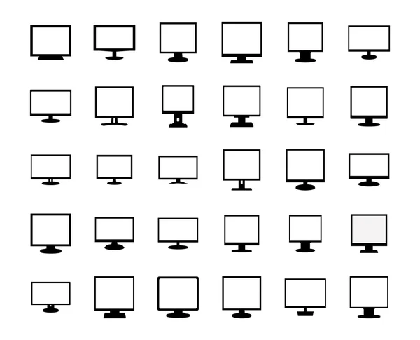 Bilgisayar monitörü Icons set. — Stok Vektör