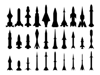 Set of rocket weapons. clipart