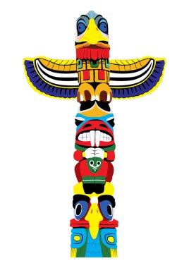 Colorful totem pole. Vector EPS10. clipart