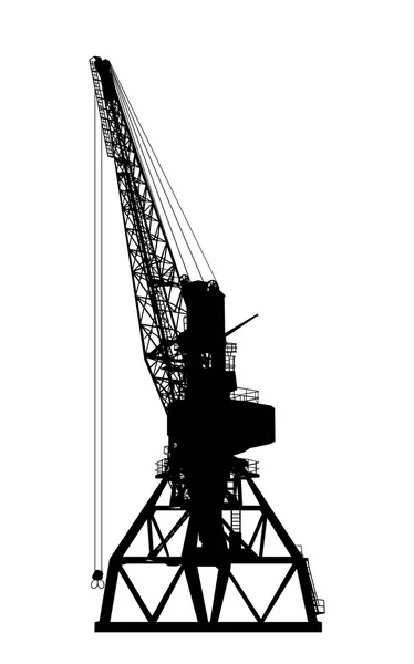 Silueta de grúa de construcción . — Vector de stock