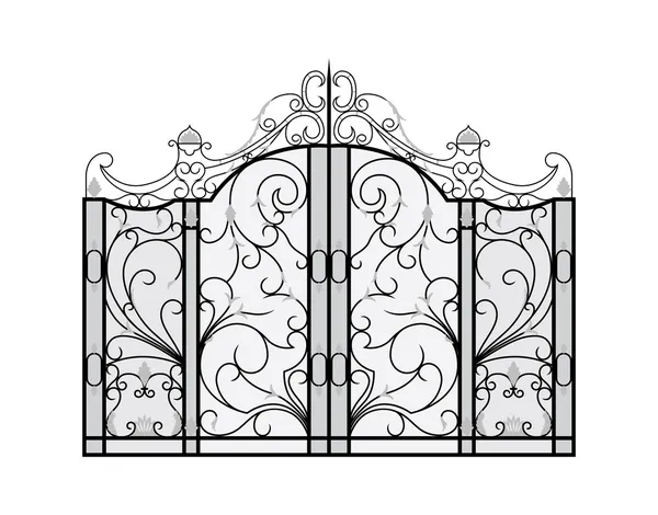 Porte forgée isolée sur fond blanc . — Image vectorielle